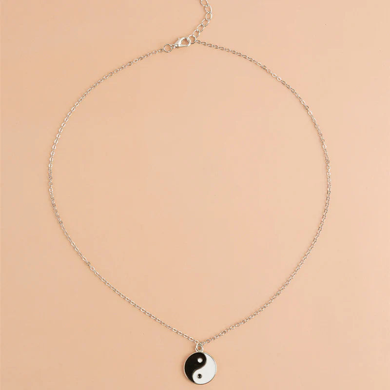 Buddha Stones 2Pcs Yin Yang Harmony Balance Necklace Pendant