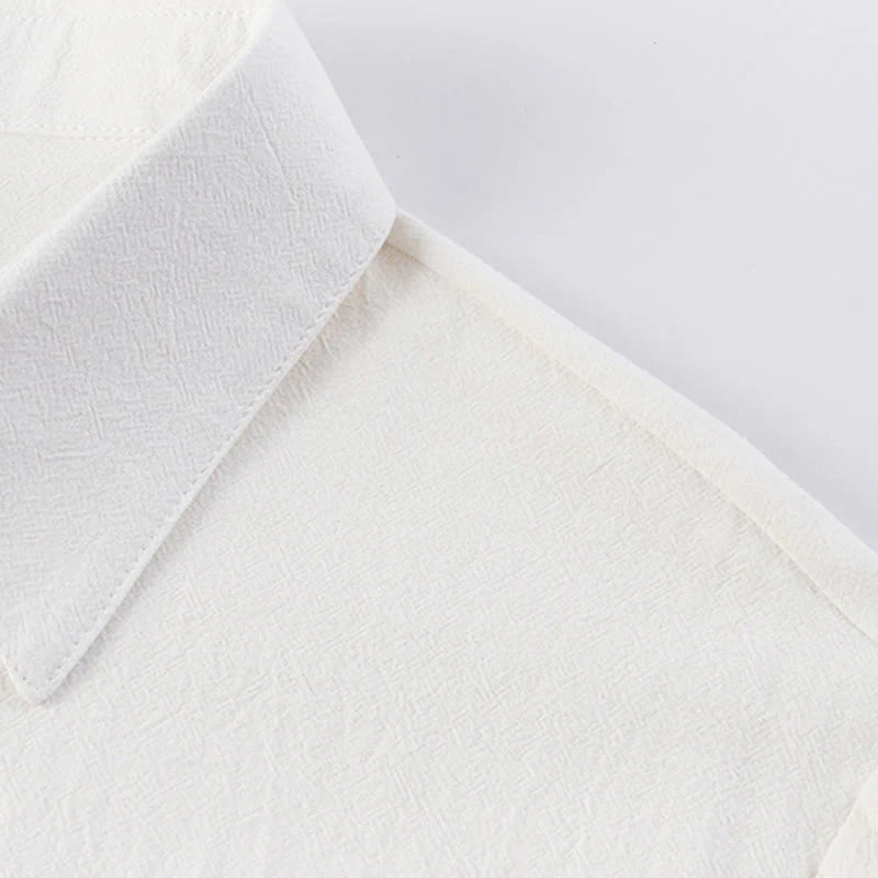 Buddha Stones Casual 2Pcs Pure Color Half Button Design Shirt Drawstring Pants Men's Cotton Linen Meditation Cloth Set With Pockets