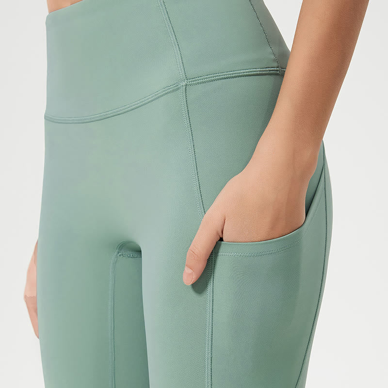 Buddha Stone Solid Color High Waist Sports Fitness Leggings Women's Yoga Pants