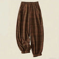 Buddha Stones Spring Plaid Design Women's Harem 7-8 Length Pants With Pockets