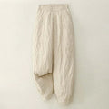Buddha Stones Winter Solid Color Women's Cotton Thermal Pants With Pockets