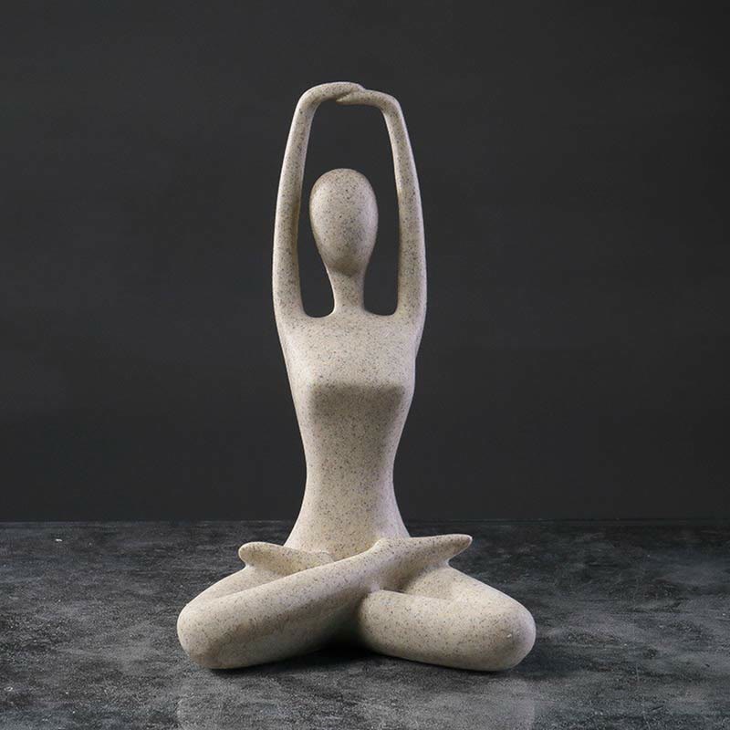 Buddha Stones Abstract Yoga Meditating Exercise Resin Spiritual Figurine Sculpture Desk Decoration