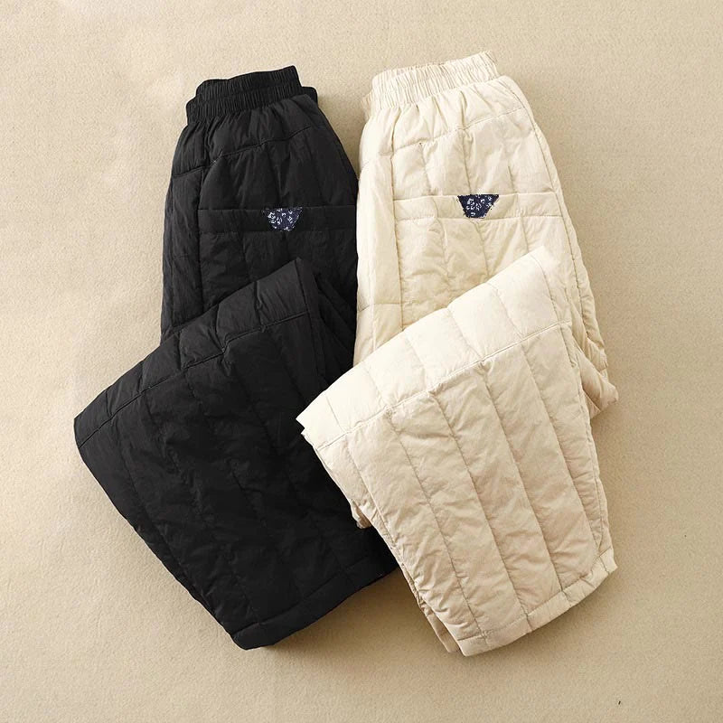 Buddha Stones Women's Winter Thermal Patchwork Pants With Pockets