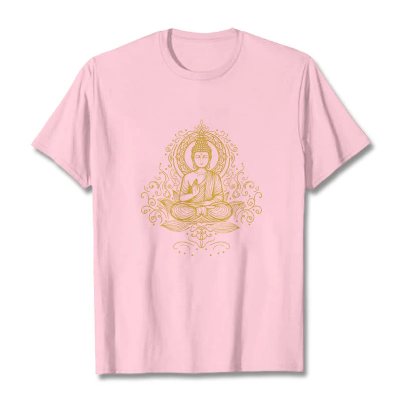 Buddha Stones Lotus Flower Vines Meditation Buddha Tee T-shirt