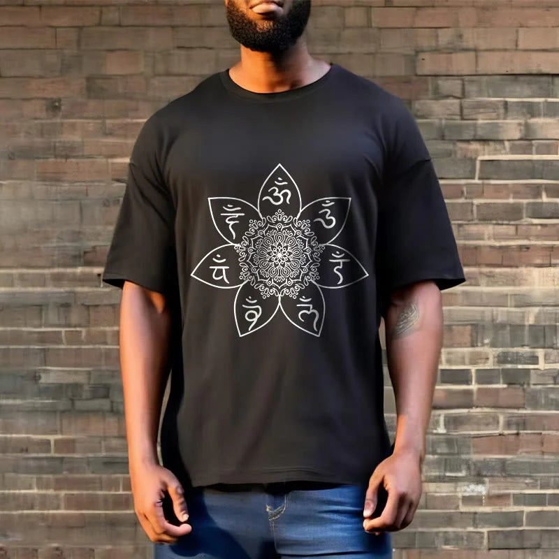 Buddha Stones Mandala Om Mani Padme Hum Pattern Tee T-shirt