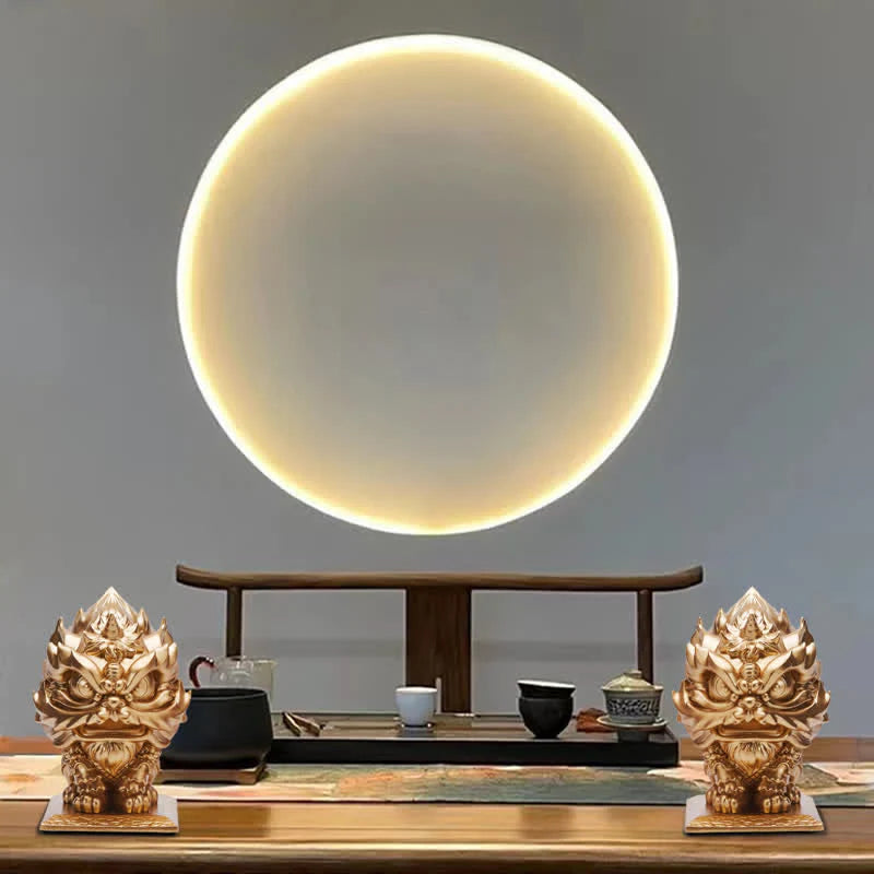 Buddha Stones Lion Statue Strength Resin Home Office Decoration