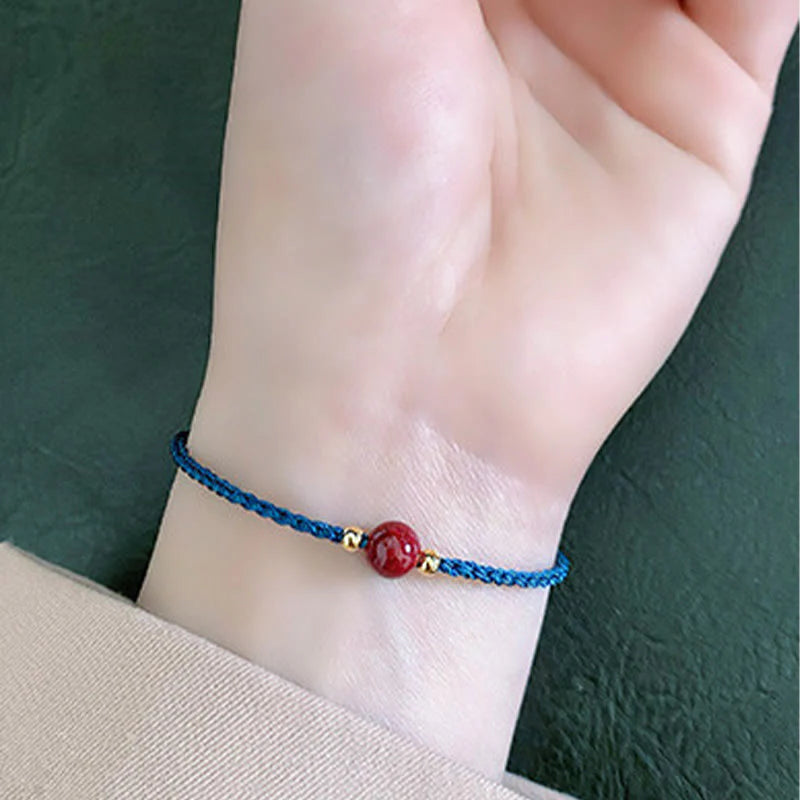 Buddha Stones Cinnabar Red String Blessing Keep Away Evil Spirits Bracelet