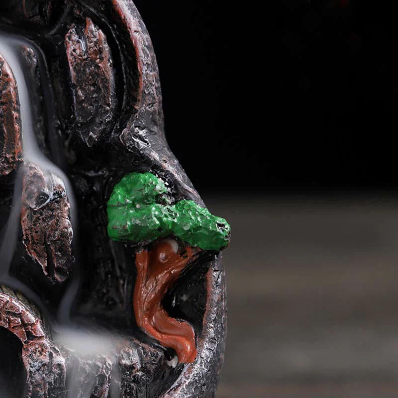 Buddha Stones Mountain Bridges Pattern Meditation Resin Backflow Incense Burner