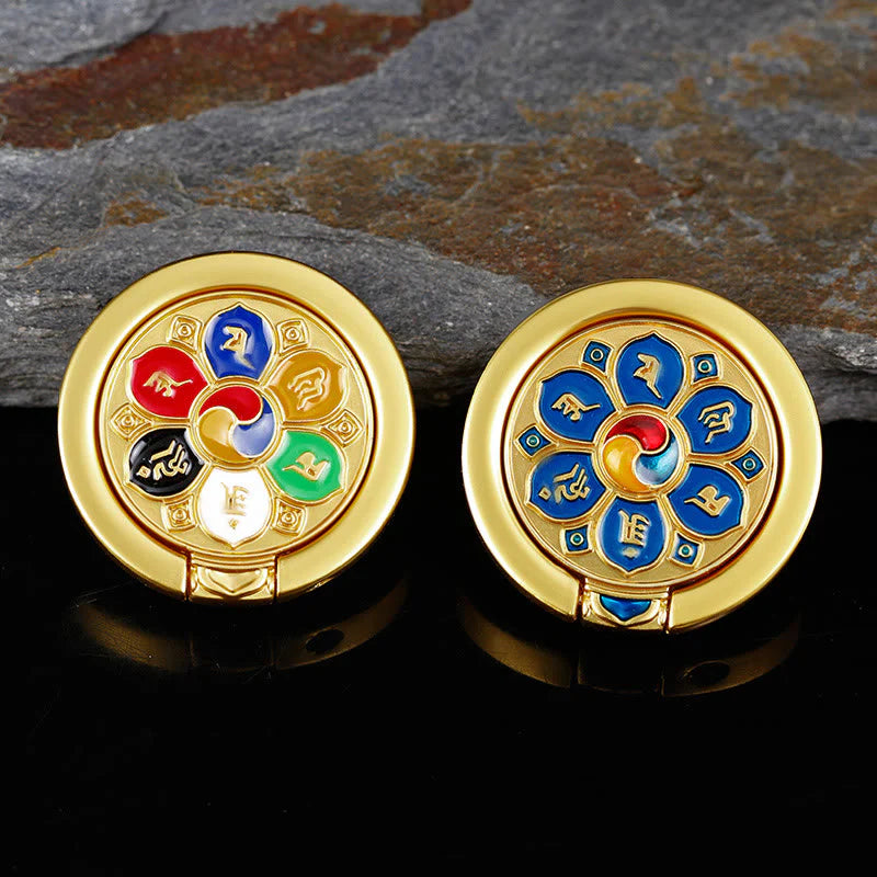 Tibetan Om Mani Padme Hum Peace Phone Ring Bracket Universal Phone Holder Decorations