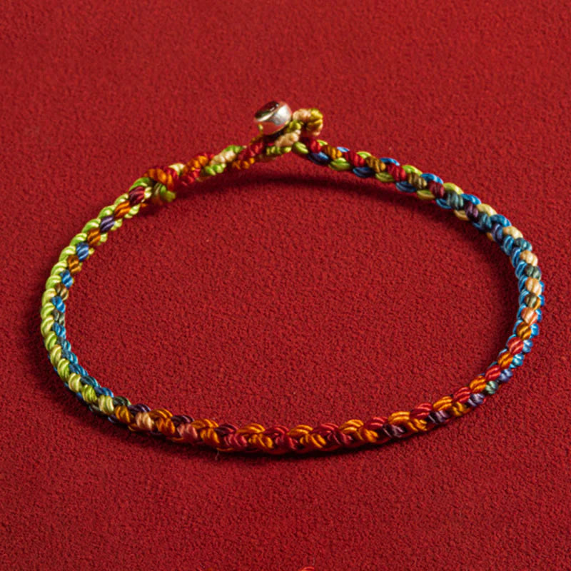 Buddha Stones May you be blessed with peace and safety in all four seasons Lucky Multicolored Bracelet