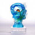 Buddha Stones Handmade Azure Dragon Liuli Crystal Art Piece Success Protection Home Office Decoration