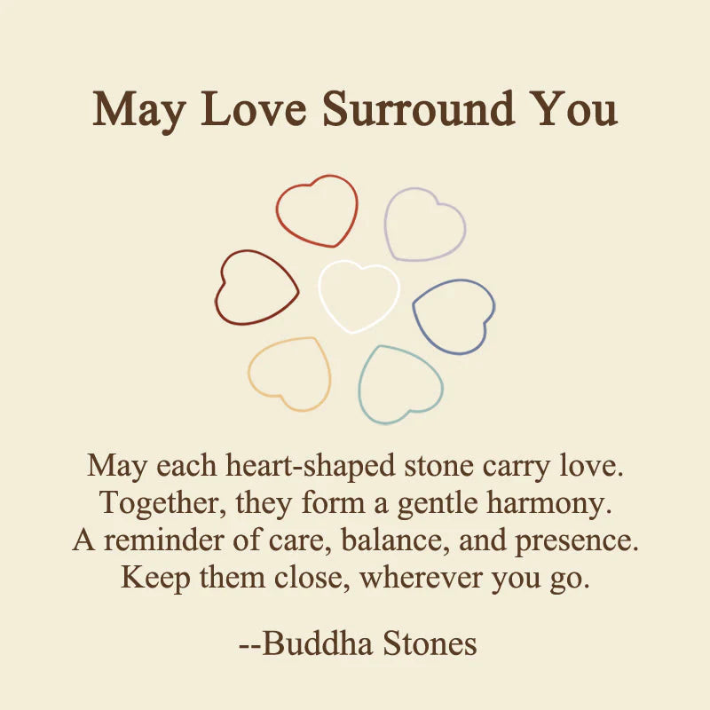 Buddha Stones May Love Surround You Natural 6Pcs Small Amethyst Red Jasper Red Agate Topaz Green Aventurine Love Stone Decoration Includes Gift Message Card