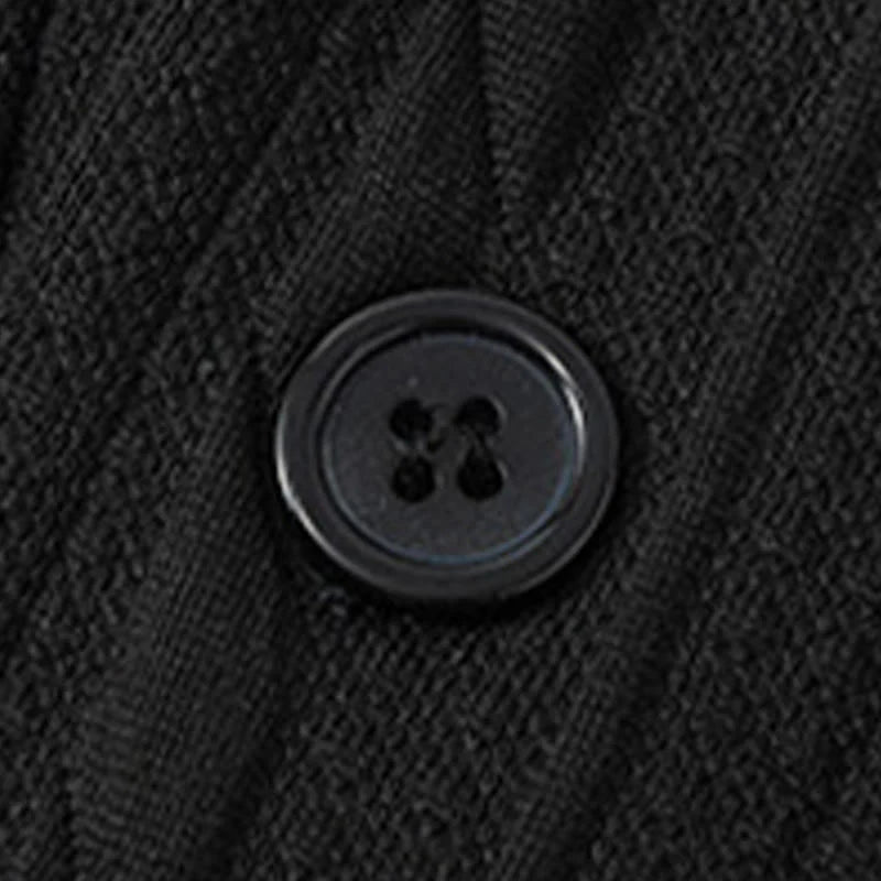 Buddha Stones Fall Winter Buttons Twisted Design Long Sleeve Men's Hoodie