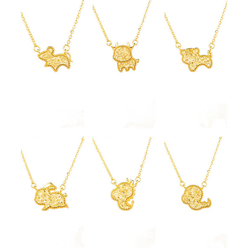 Buddha Stones Year Of The Horse Chinese Zodiac 925 Sterling Silver Coin Design Blessing Chain Necklace Pendants