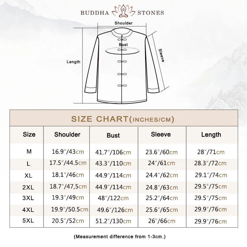 Buddha Stones Frog-Button Chinese Tang Suit Long Shirt Cotton Men Jacket Clothing
