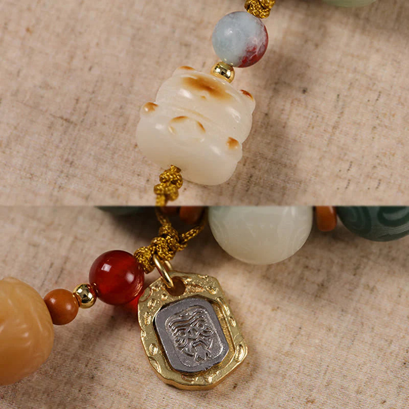 Buddha Stones Gradient Bodhi Seed Om Mani Padme Hum Carved Zakiram Peace Bracelet