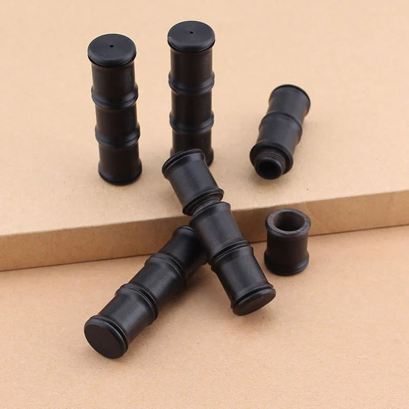 Buddha Stones Ebony Wood Bamboo Pattern Ghau Prayer Box Peace Necklace Pendant