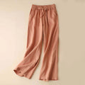 Buddha Stones Casual High Waist Lace-up Wide Leg Pants With Pockets
