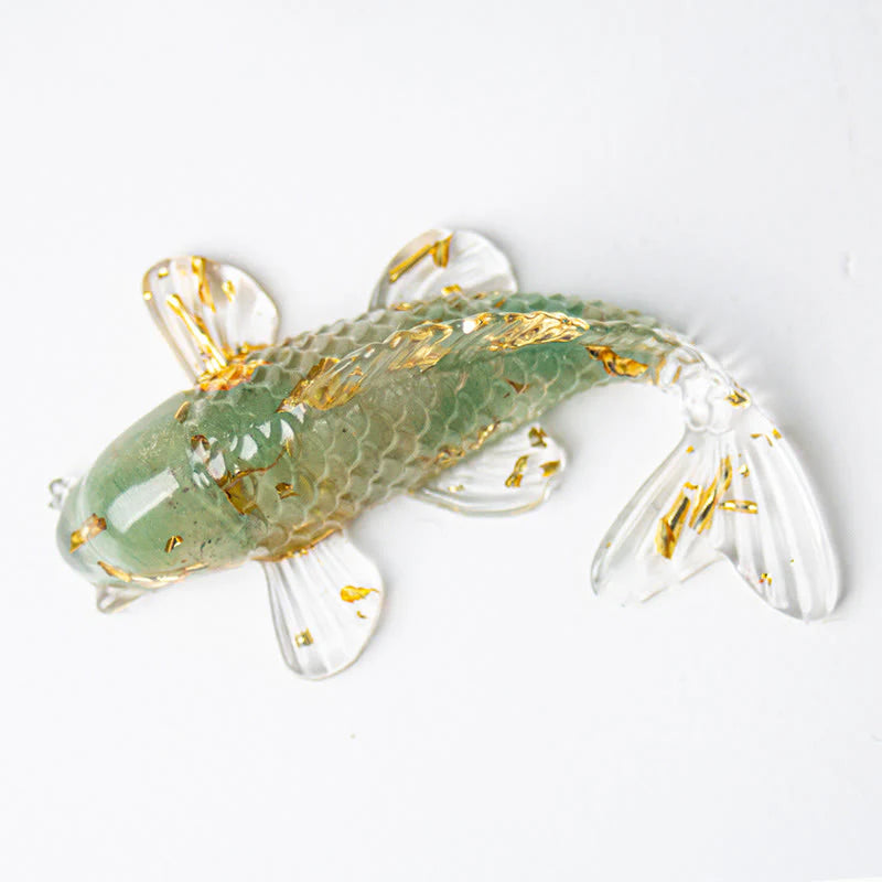 Buddha Stones Koi Fish Crystal Chip Epoxy Resin Luck Decoration