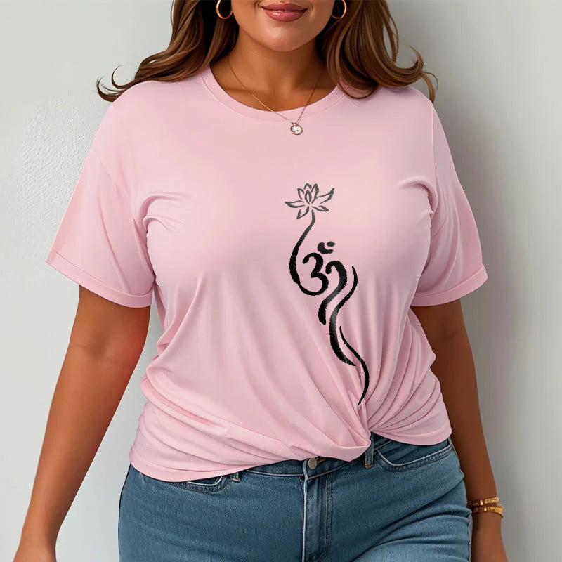 Buddha Stones Lotus Flower Om Design Tee T-shirt
