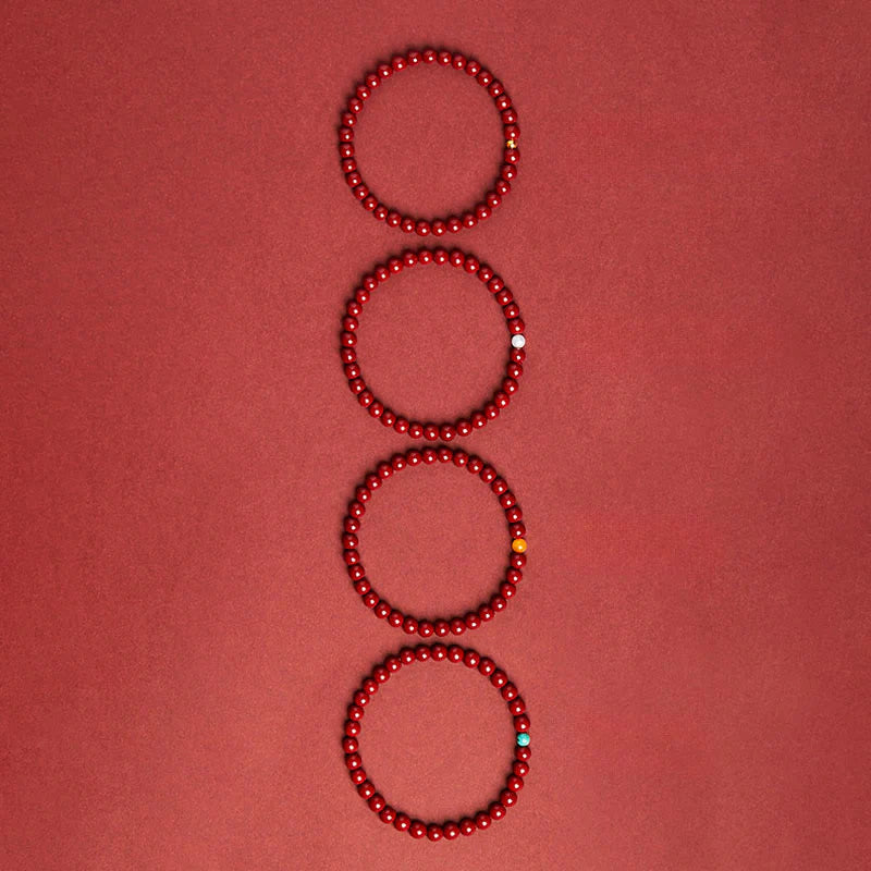 Buddha Stones Natural Cinnabar Amber Stone Calm Bracelet