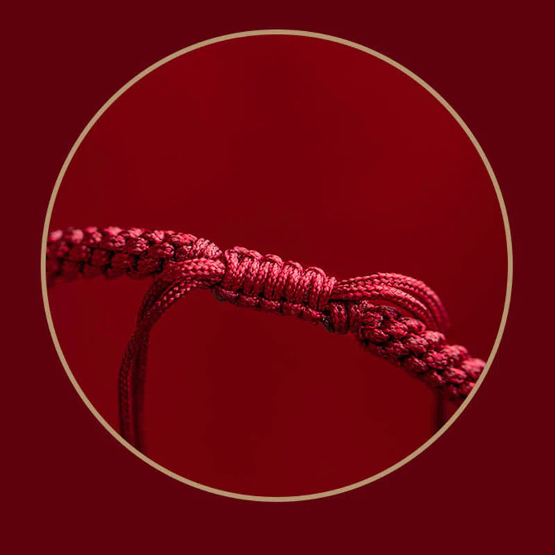 Buddha Stones Tibet Cinnabar Om Mani Padme Hum Engraved Blessing Braided Bracelet