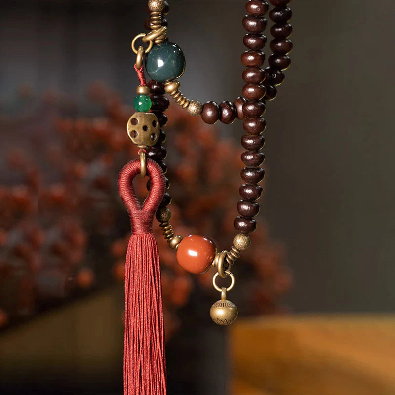 Buddha Stones 108 Mala Beads Natural Tibet Purple Bodhi Seed Auspiciousness Bracelet (Extra 30% Off | USE CODE: FS30)