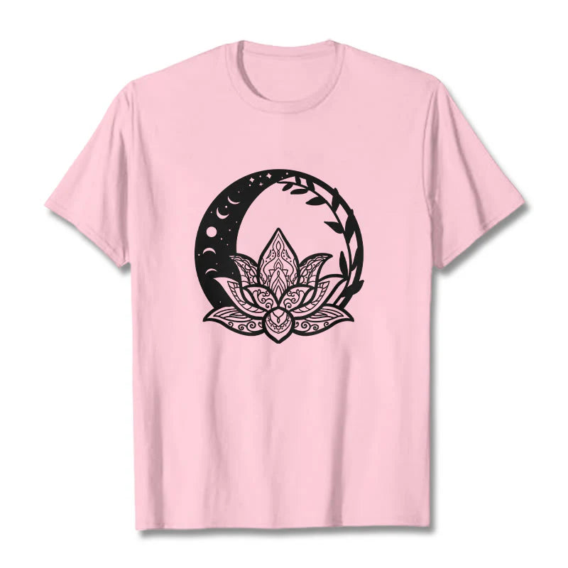 Buddha Stones Lotus Flower Sun Moon Intertwining Vines Tee T-shirt