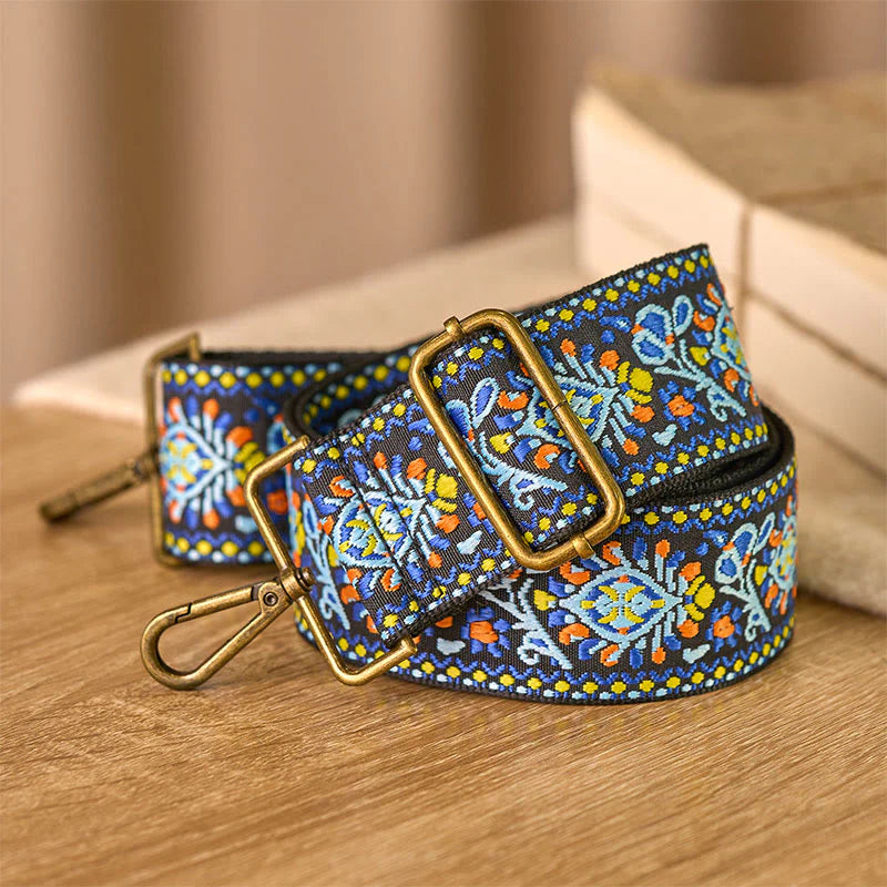 Buddha Stones Boho Navy Blue Flower Geometric Adjustable Handbags Crossbody Shoulder Bag Straps Replacement