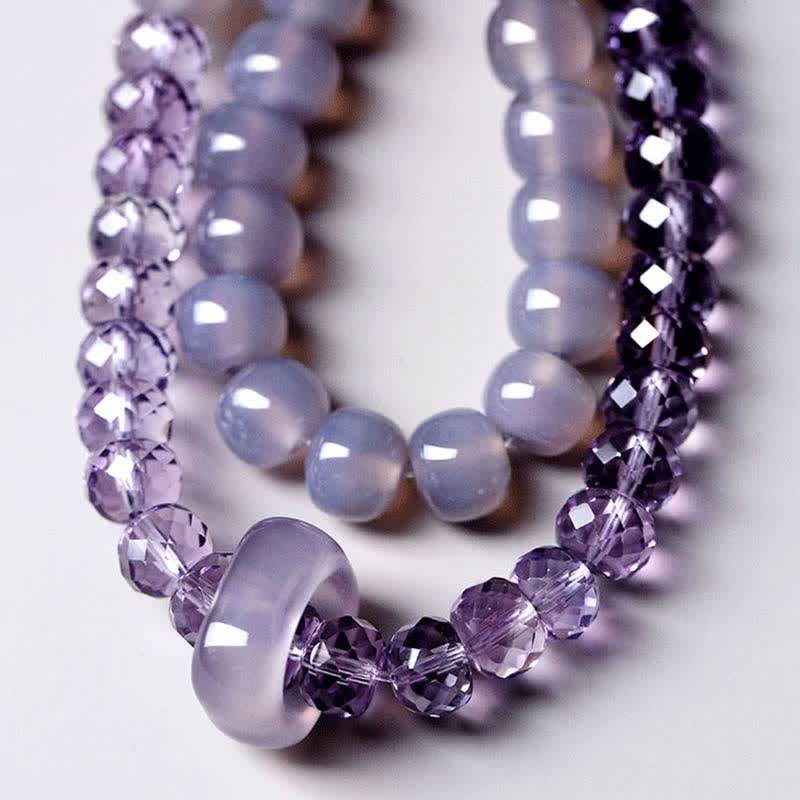 Buddha Stones Natural Amethyst Crystal Meditation Healing Bracelet