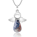 Buddha Stones Little Angel Wings Natural Crystal Luck Necklace Pendant