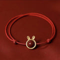 Buddha Stones Handmade Rabbit Tiger Cinnabar Keep Away Evil Spirits Braided String Bracelet (Extra 30% Off | USE CODE: FS30)
