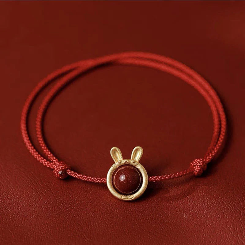 Buddha Stones Handmade Rabbit Tiger Cinnabar Keep Away Evil Spirits Braided String Bracelet (Extra 30% Off | USE CODE: FS30)