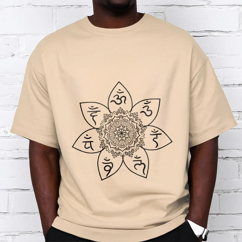 Buddha Stones Mandala Om Mani Padme Hum Pattern Tee T-shirt