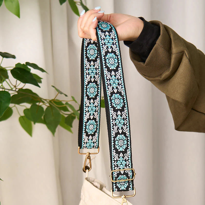Buddha Stones Bohemian Round Flower Geometric Embroidery Adjustable Handbags Crossbody Shoulder Bag Purse Straps Replacement