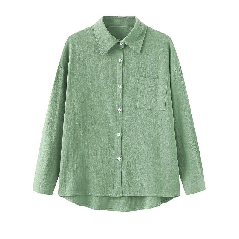 Buddha Stones 2Pcs Long Sleeve Shirt Top With Pockets Drawstring Pants Meditation Cotton Clothing Women's Set