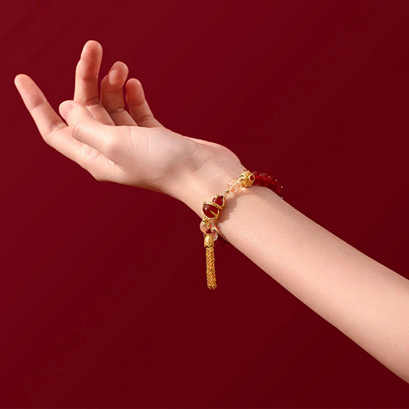 Buddha Stones Red Agate Year Of The Snake Gourd Luck Bracelet Necklace Pendant (Extra 30% Off | USE CODE: FS30)