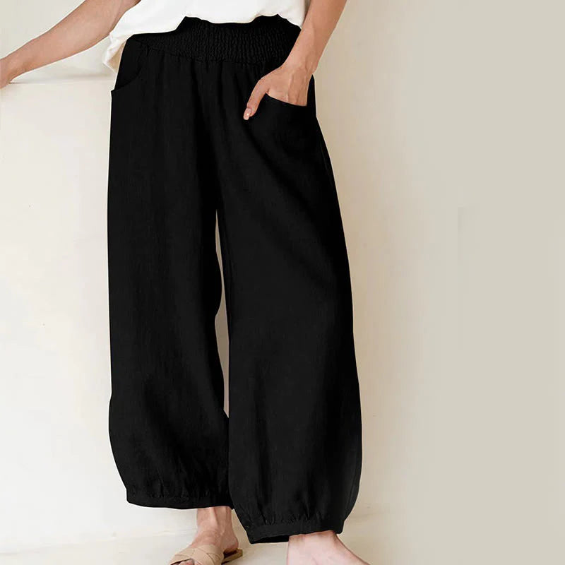 Buddha Stones Plain Color Women's Harem Pants With Pockets
