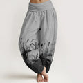 Buddha Stones Pure Cotton Wild Grass Pattern Women's Elastic Waist Harem Pants