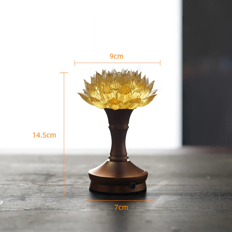 Buddha Stones Lotus Liuli Glass Copper Brass New Begining Home Decoration