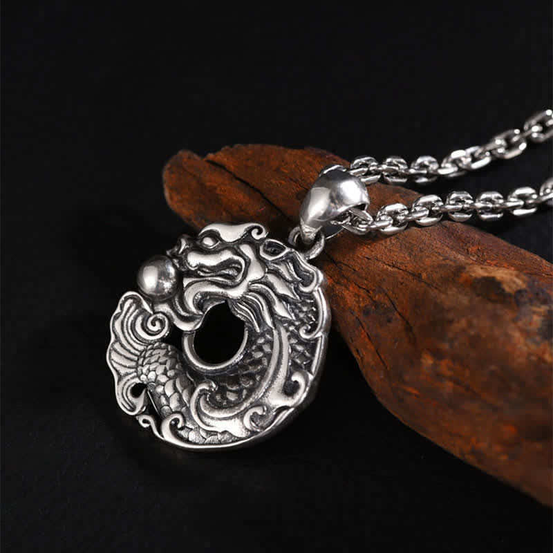 Buddha Stones Koi Fish Dragon Peace Buckle Wealth Necklace Pendant