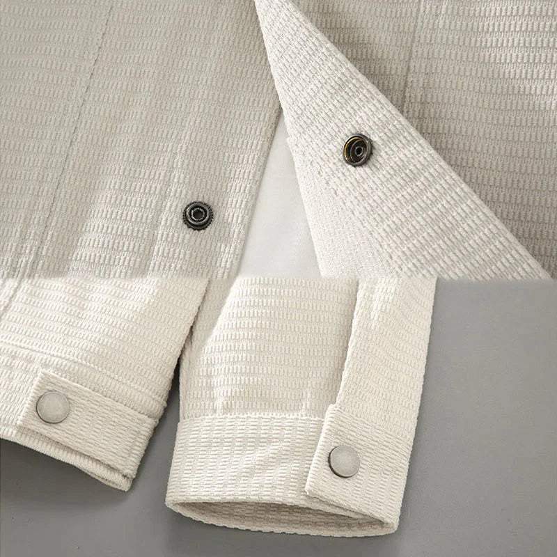 Buddha Stones Commute Lapel Design Buttons Men's Long Sleeve Jacket With Pockets