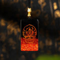 Buddha Stones Chinese Zodiac Natal Buddha Fu Character Lacquer Craft Sandalwood Pendant Necklace
