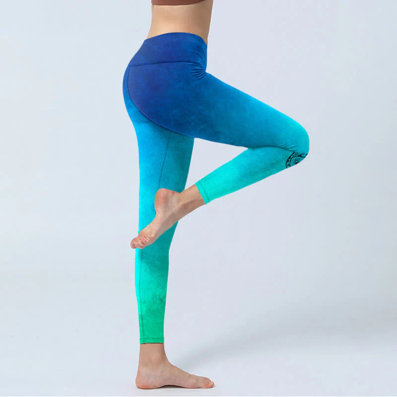 Buddha Stones Hamsa Hand Pattern Print Gym Leggings Women's Yoga Pants