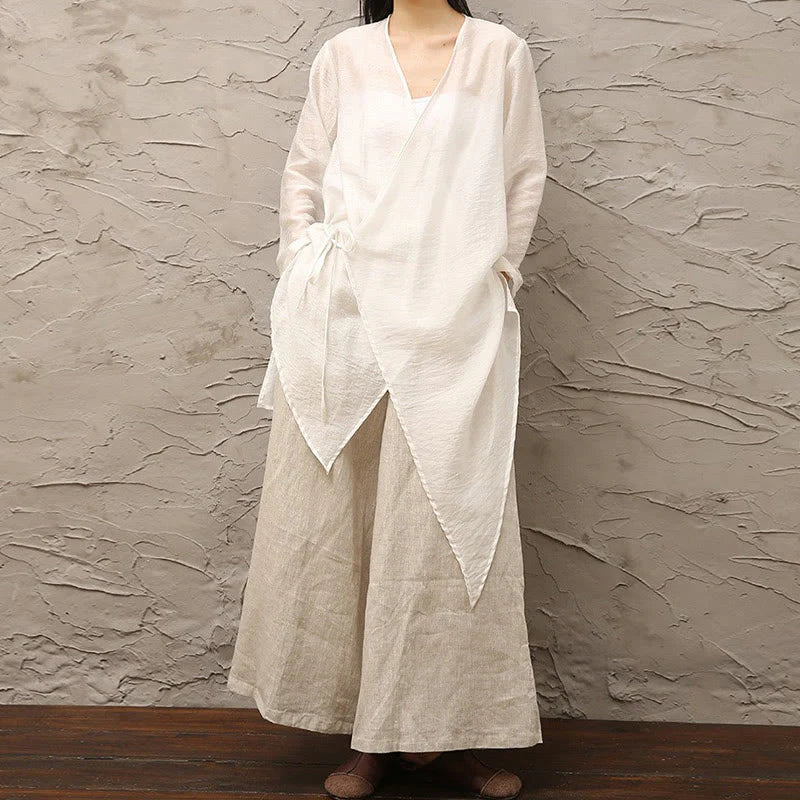 Buddha Stones Simple White Beige Pattern Meditation Spiritual Zen Practice Yoga Clothing Women's Clothes