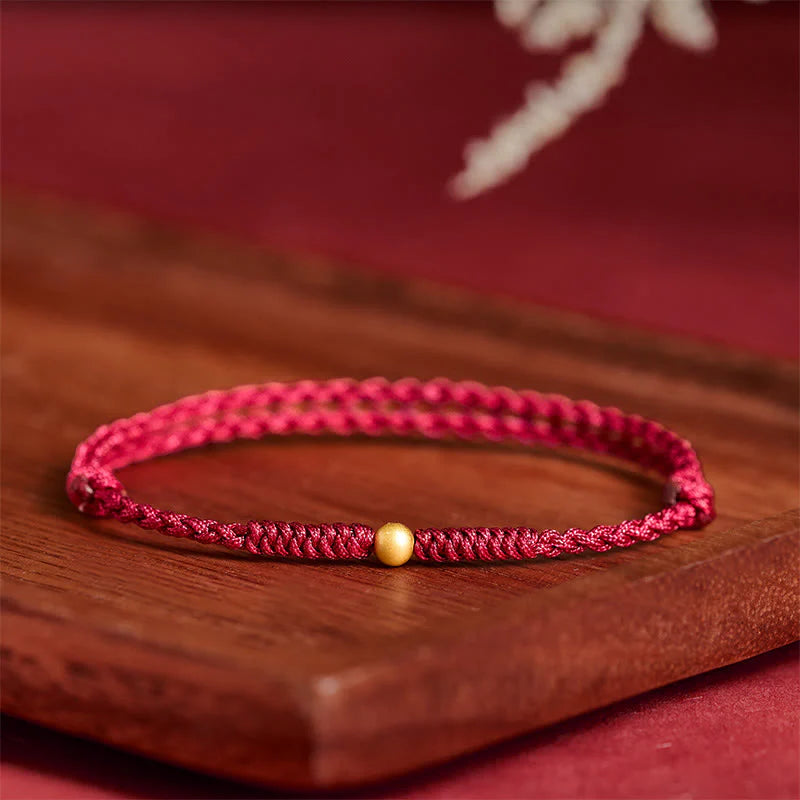 FREE Today: Protection and StrengthÂ 925 Sterling Silver Plated Gold Single Bead Braided Red Rope Bracelet Anklet
