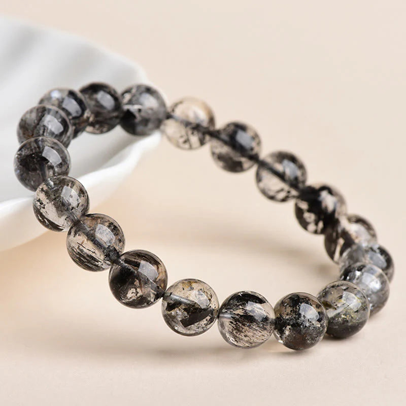 Buddha Stones Herkimer Diamond Protection Meditation Bracelet