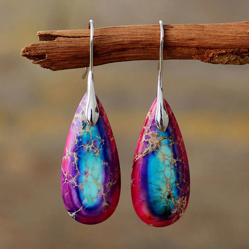 Buddha Stones Emperor Stone Crystal Happiness Earrings