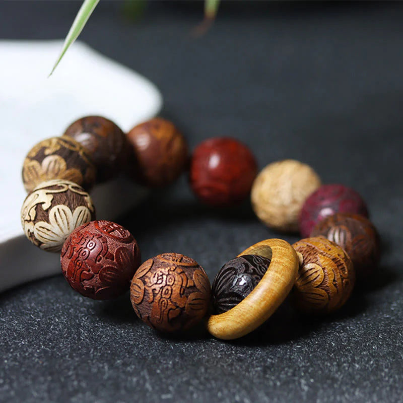 FREE Today: Healing Protection Sandalwood Chinese Zodiac Dragon Phoenix Fu Character Bracelet
