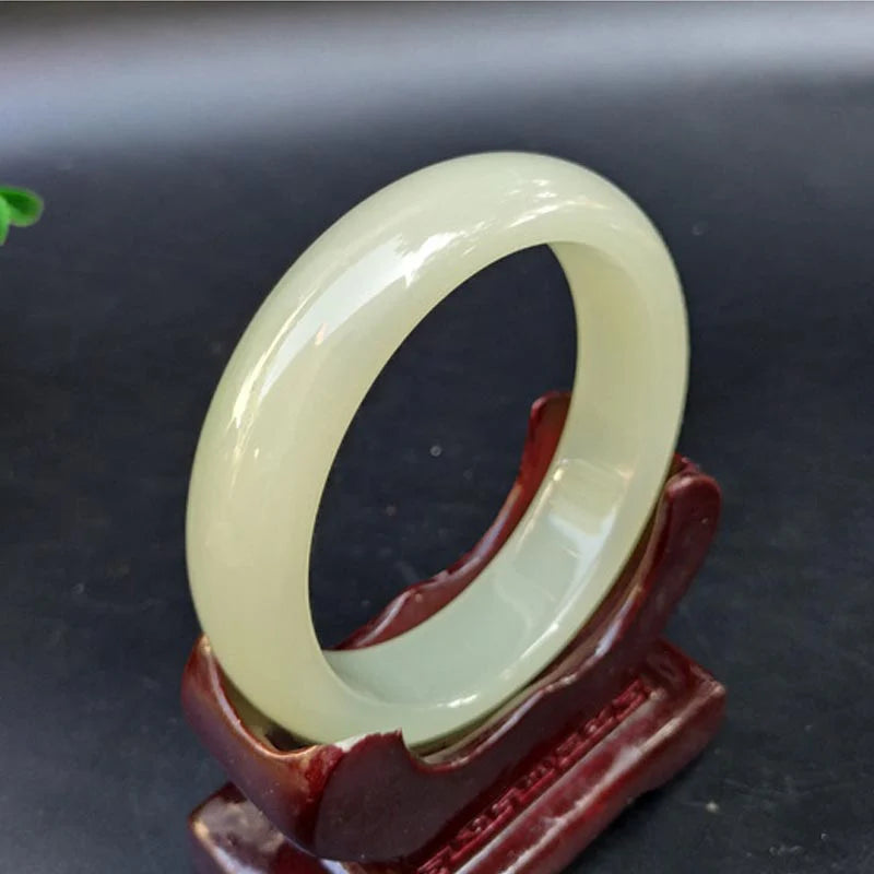 Buddha Stones Jade Luck Blessing Happiness Bangle Bracelet (Extra 30% Off | USE CODE: FS30)